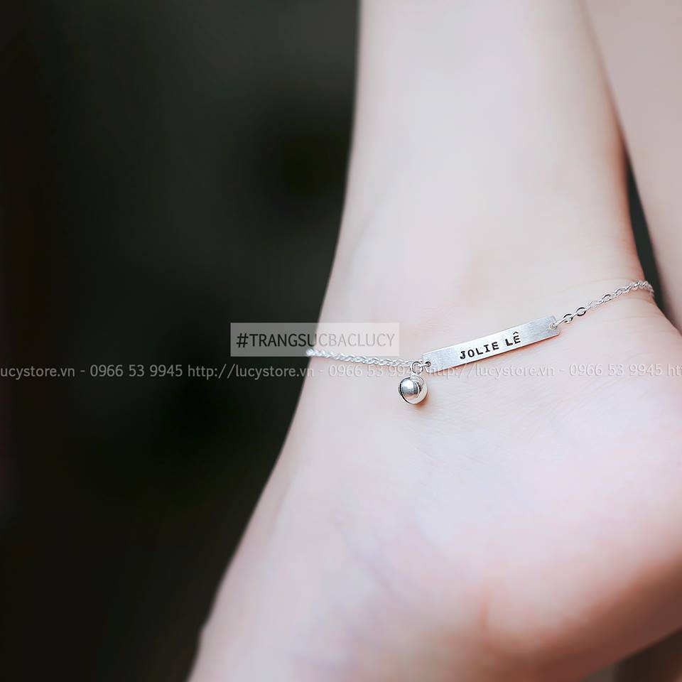 Lắc chân bạc khắc tên | Lucy Jewelry | BigBuy360 - bigbuy360.vn