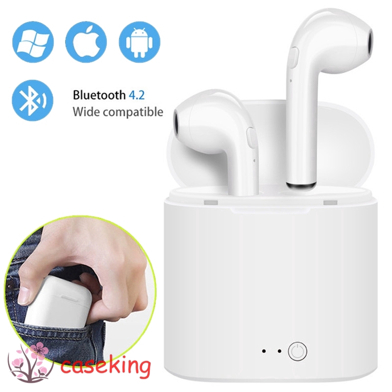 Tai Nghe Bluetooth Không Dây Mini Tws I7S Kèm Hộp Sạc Cho Iphone / Xiaomi / Airpods