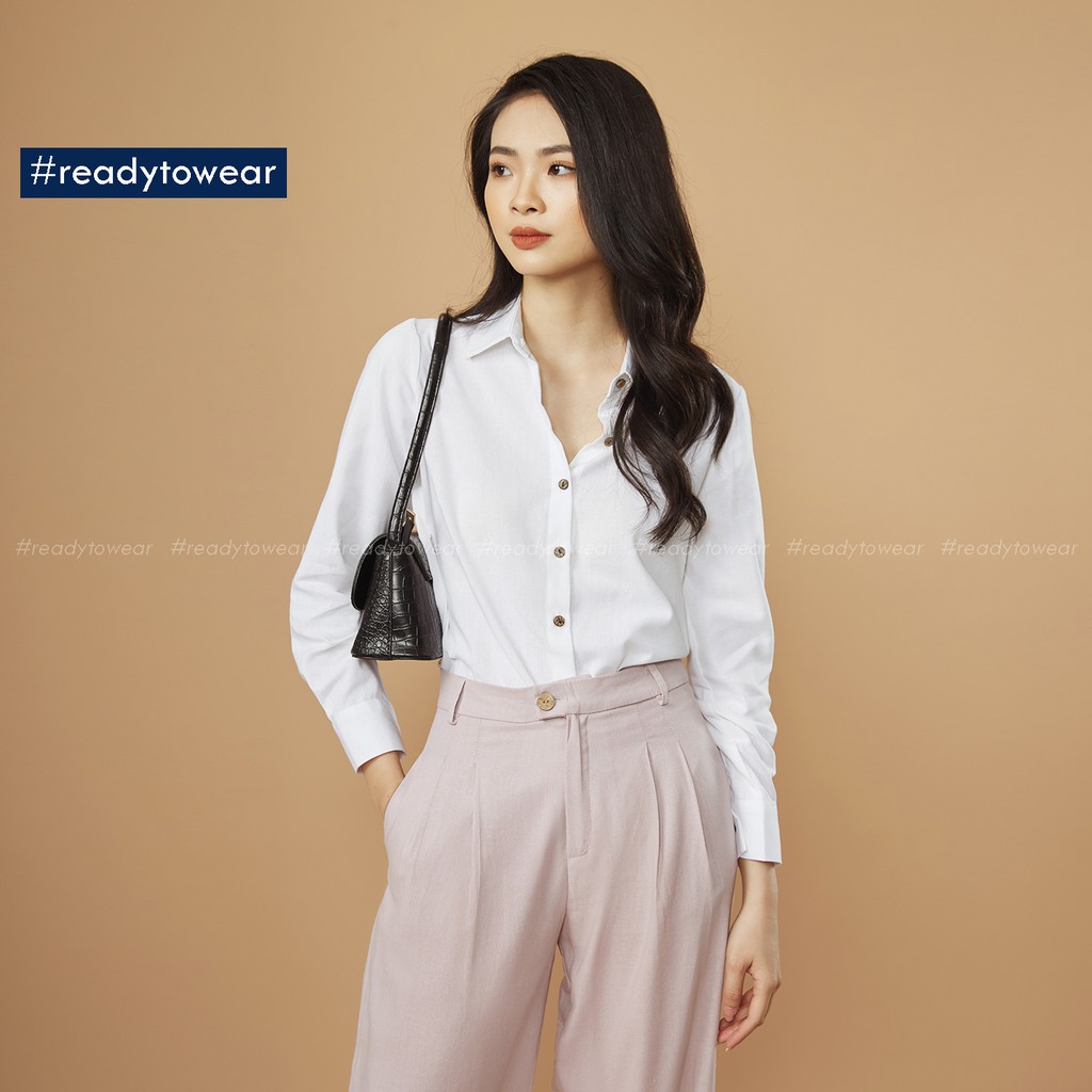 Quần ống suông nữ cạp cao - quần cullotes ống xuông rộng dài lưng cao công sở - linen pants trousers Q01 | BigBuy360 - bigbuy360.vn