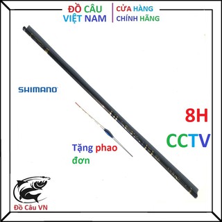 Cần câu tay Shimano 8H CCTV cần carbon 2 da , Tặng kèm phao câu đơn