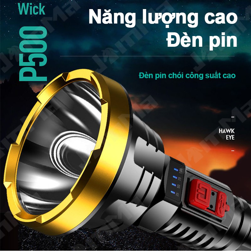 Đèn pin 3 chế độ chiếu sạc cổng USB | BigBuy360 - bigbuy360.vn