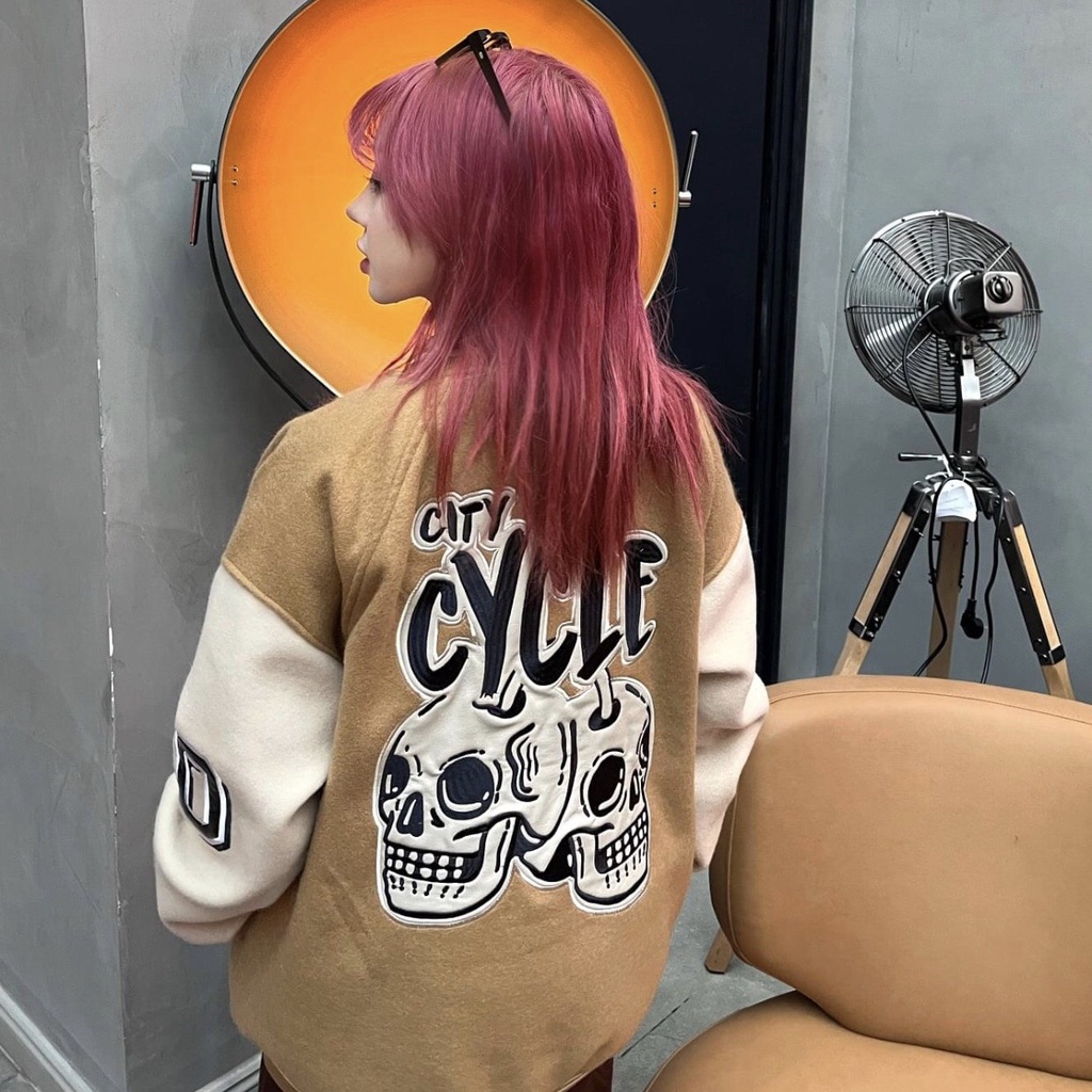 Áo khoác bomber nam,nữ varsity jacket DOFN Jiang Store - Áo khoác bóng chày unisex form rộng cao cấp