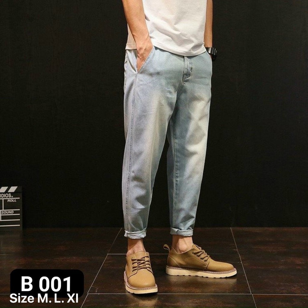Quần jean baggy nam cao cấp | Quần baggy nam form unisex rách nhẹ basic 001 - Hương Nemo Style