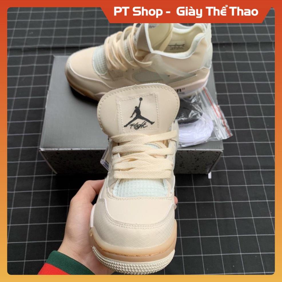 [Hàng Xịn + Xả Lỗ Vốn] Giày Jordan Vàng Đế Nâu Đỏ Xịn , Giầy JD1 4 Vàng off white low thấp cổ Hót trend
