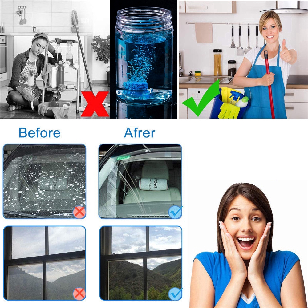 Set 10 Viên Sủi Cô Đặc Vệ Sinh Kính Chắn Gió Xe Ô Tô Tiện Lợi