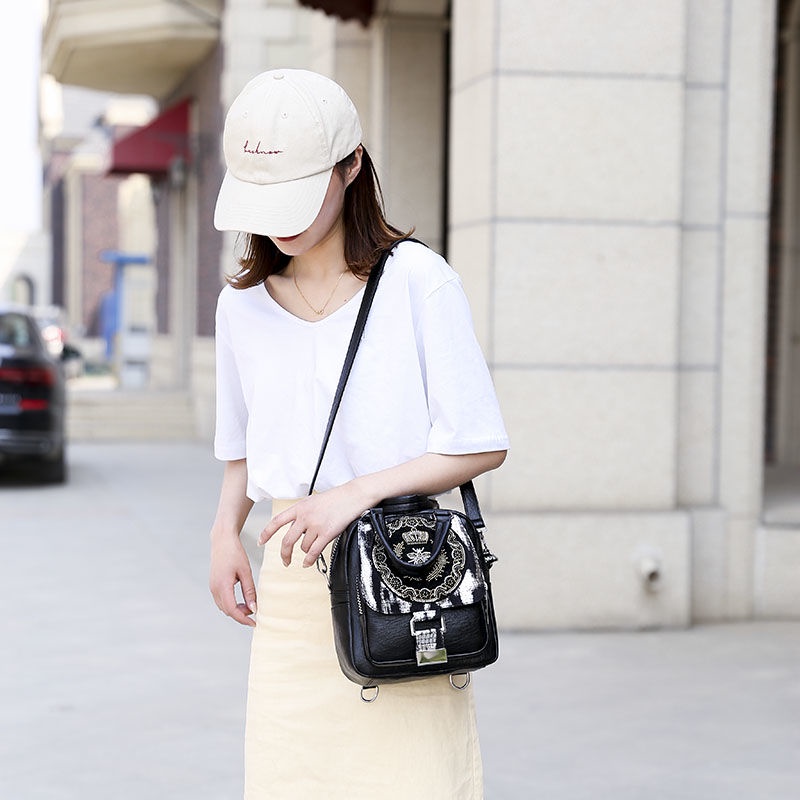 Ba Lô Đeo Vai Ba Lô Nhỏ Đa Năng Màu Sắc Tương Phản Phong Cách Mới Hợp Thời Trang Cho Nữ