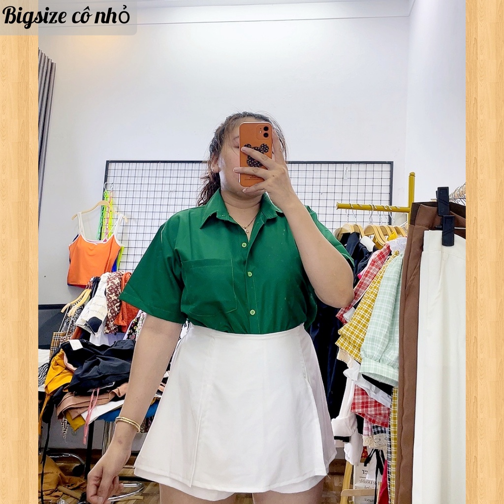 Áo sơ mi Nữ Bigsize Phom Rộng,Áo Sơ Mi Kiểu Tay Ngắn,Sơ Mi Công Sở,ĐI Học MÃ SM1T