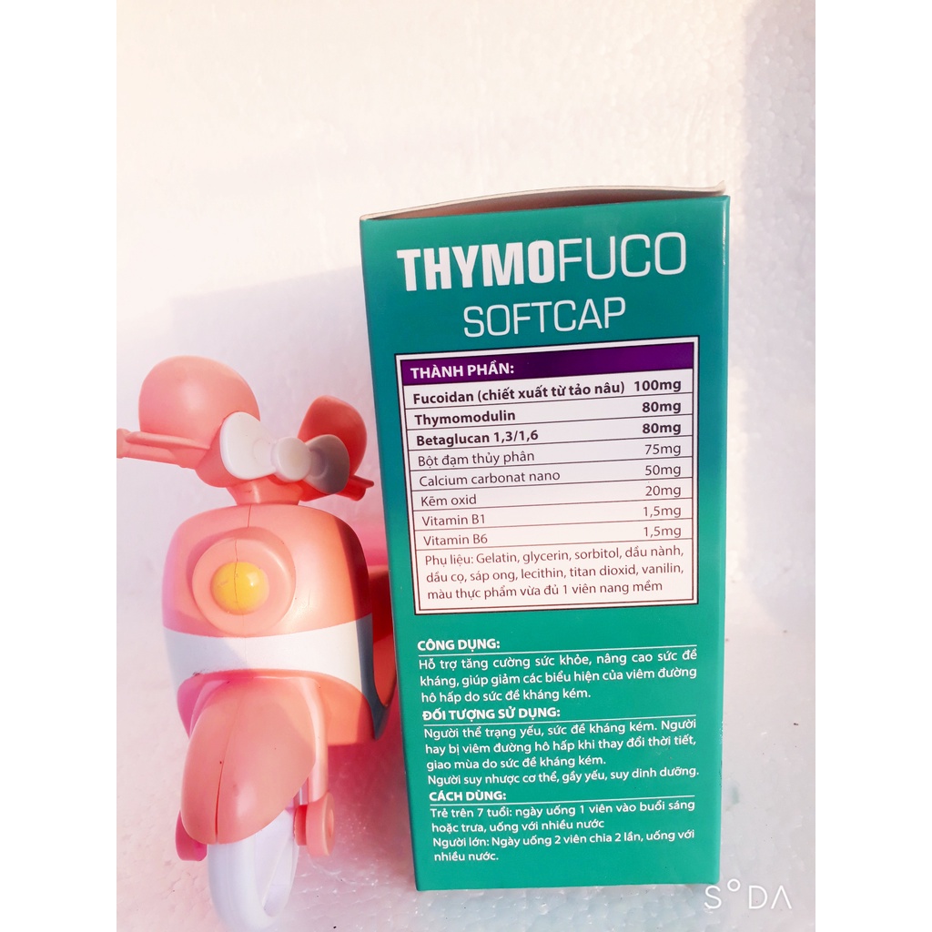 Viên uống tăng sức đề kháng THYMOFUCO , hỗ trợ tăng cường sức khỏe, giảm biểu hiện của viêm đường hô hấp