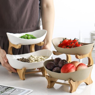 Khay đựng bánh, khay đưng hoa quả 2 tầng bằng sứ ( Hàng có sẵn)