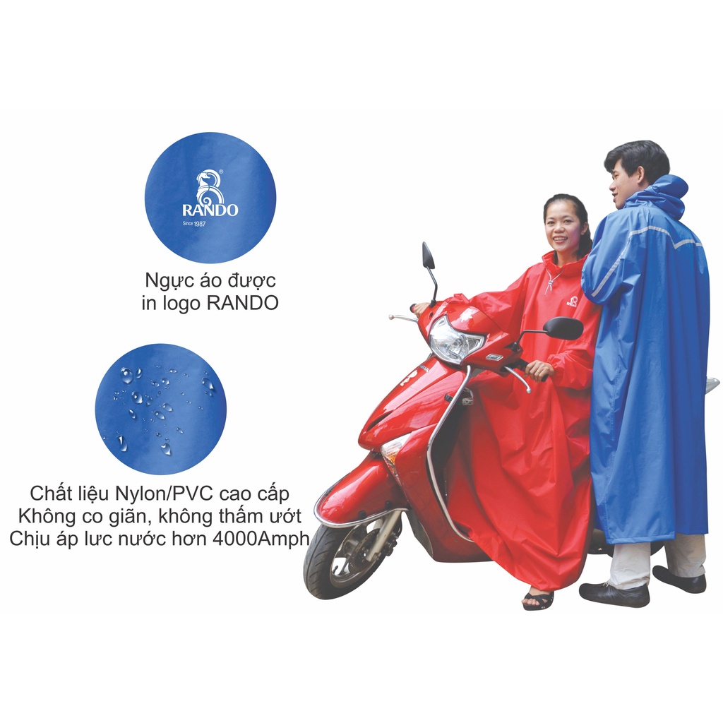 Áo mưa Rando Poncho Bisur Bít Sườn - Chất liệu cao cấp, an toàn. Thiết kế áo đẹp, tiện dụng | HBauto