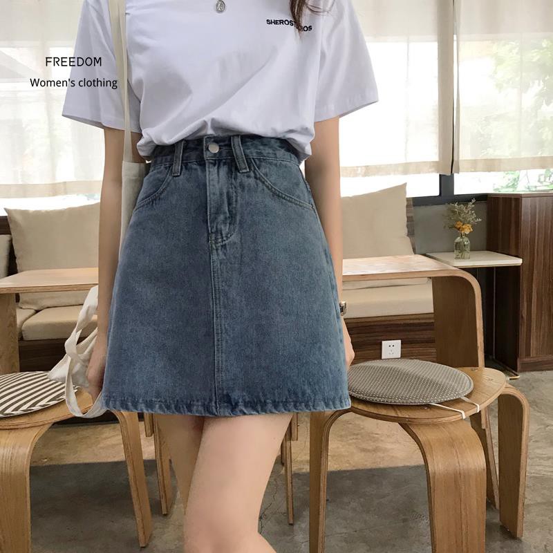 FREEDOM  Chân chất jean form chữ A lưng cao phong cách vintage Hàn Quốc trẻ trung