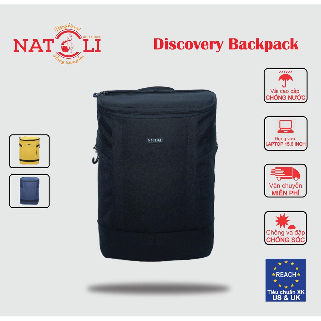 Balo du lịch thể thao nam nữ cao cấp NATOLI size lớn siêu nhẹ đựng laptop chống nước Discovery Backpack