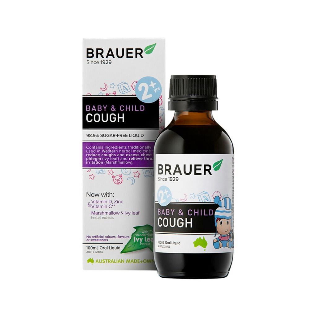 Siro giảm ho long đờm mật ong Brauer Baby &amp; Child Chesty Cough cho trẻ từ 2 tuổi 100ml Extaste