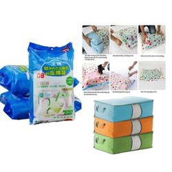 BỘ 8 TÚI HÚT CHÂN KHÔNG KÈM BƠM TAY. TIỆN DỤNG ĐỰNG CHĂN MÀN QUẦN ÁO