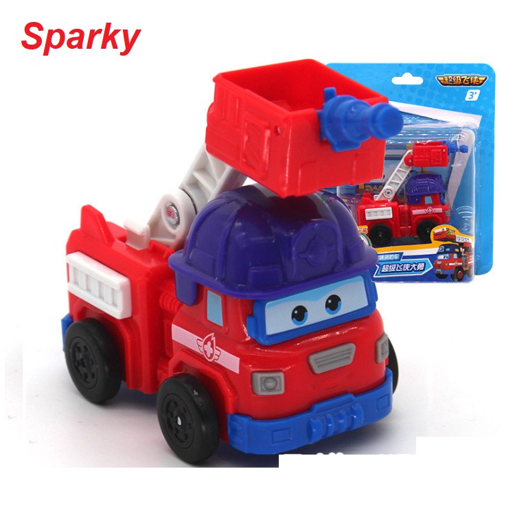 Mô hình xe cứu hỏa mini Sparky cỡ nhỏ đồ chơi trẻ em đội bay siêu đẳng bằng nhựa cao cấp super wings