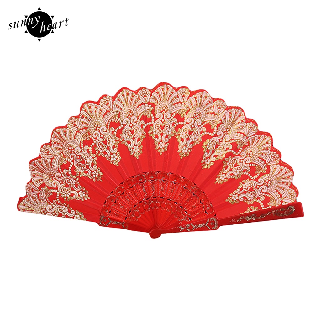 Quạt Xếp Cầm Tay Trọng Lượng Nhẹ In Họa Tiết Hoa Cho Đám Cưới