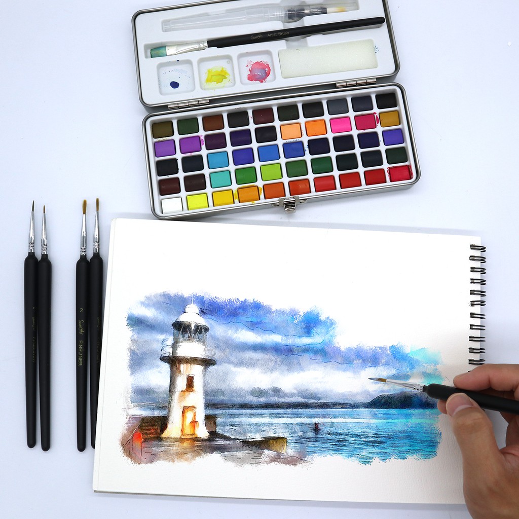 Bộ 6 cây cọ SeamiArt vẽ tranh màu nước/ sơn dầu/ acrylic/ gouache chuyên dụng