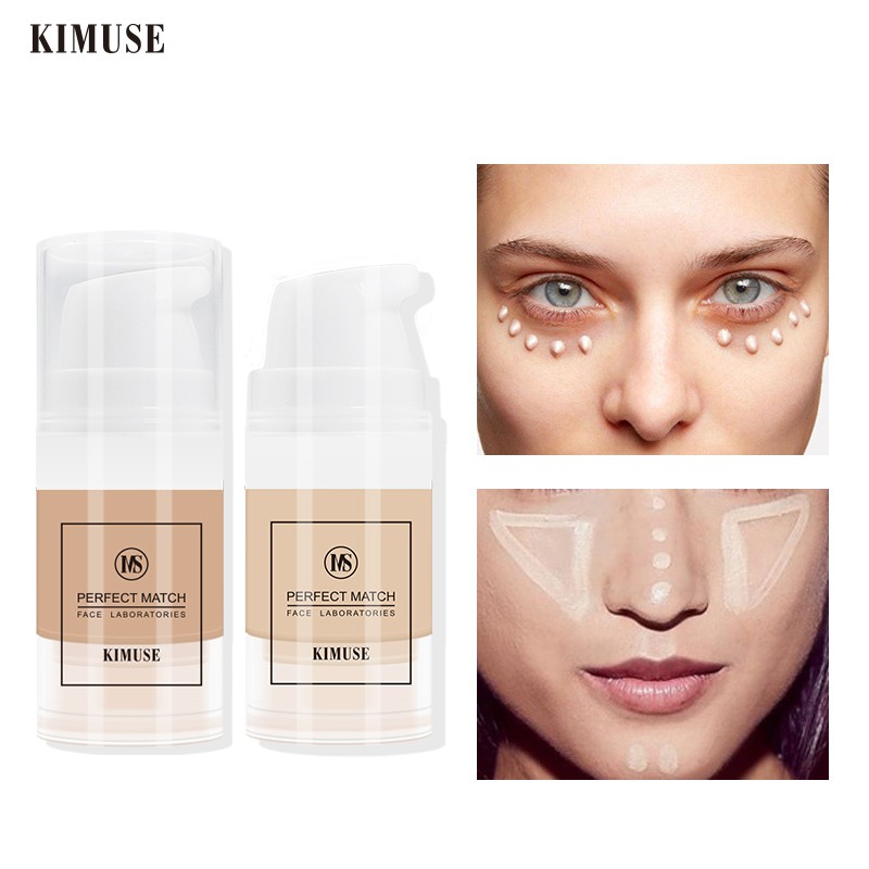 Kem nền dạng lỏng KIMUSE che khuyết điểm chống nước xóa mờ quầng thâm 6ml