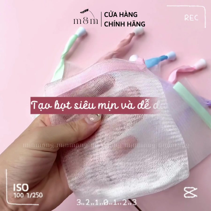 Túi Lưới Tạo Bọt Xà Phòng, Rửa Mặt, Tắm Chuyên Dụng, Có Dây Rút Kích Thước 12x9, Loại 2 Lớp Dày Dặn | BigBuy360 - bigbuy360.vn