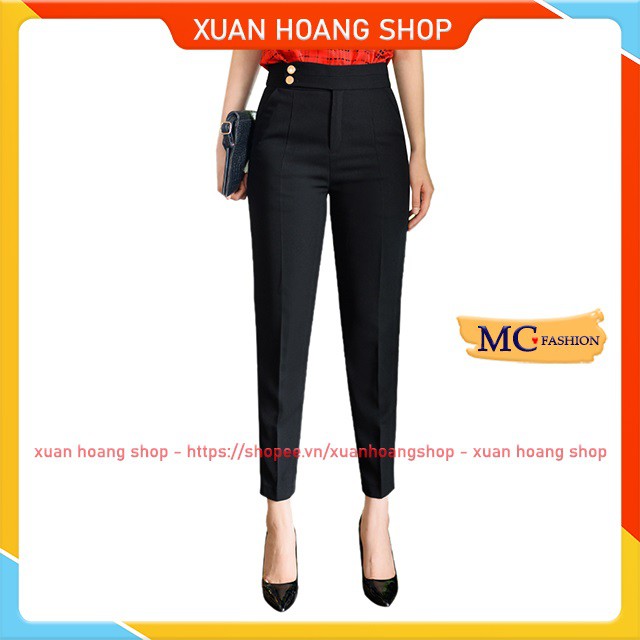 Quần Tây Nữ Lưng Cao Công Sở Kiểu Âu Đẹp, Dáng Baggy Mc Fashion, Đen, Nâu, Be, Trắng, Size Đủ Chất Vải Co Giãn Q0465