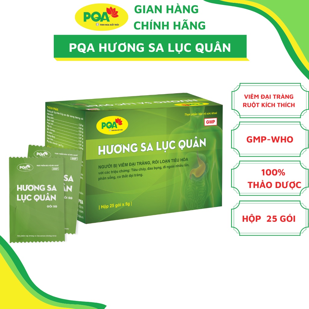 PQA Hương Sa Lục Quân Thảo Dược Hỗ Trợ Người bị viêm đại tràng, kiết lị, hội chứng ruột kích thích, phân sống lỏng