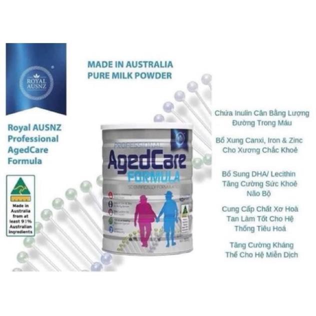 [CHÍNH HÃNG] Sữa cho người 40 tuổi trở lên Sữa Hoàng Gia Úc AgedCare (900g) bổ sung Lactoferrin, Inulin