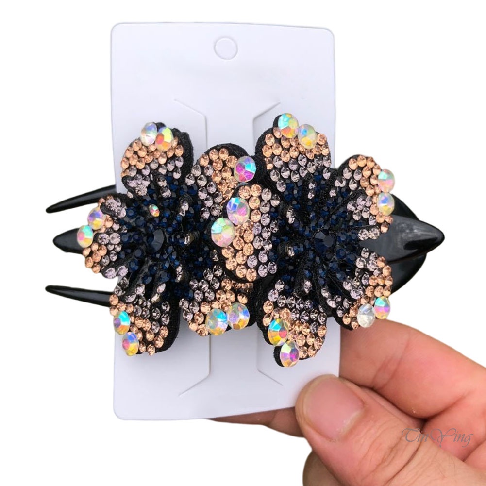 GETNOIVAS Kẹp Tóc Đính Đá Hình Hoa Sang Trọng Cao Cấp Cho Nữ