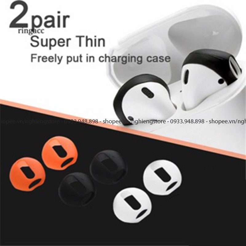 Bộ 2 Nút Đệm Tai Bằng Silicon Chống Trơn Trượt , chống bẩn Cho Tai Nghe Airpods 1/2/pro