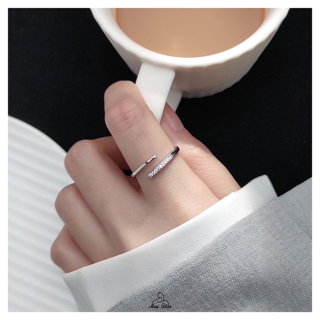 Nhẫn nữ bạc 925 Miuu Silver đính đá có thể điều chỉnh size Jinny Ring