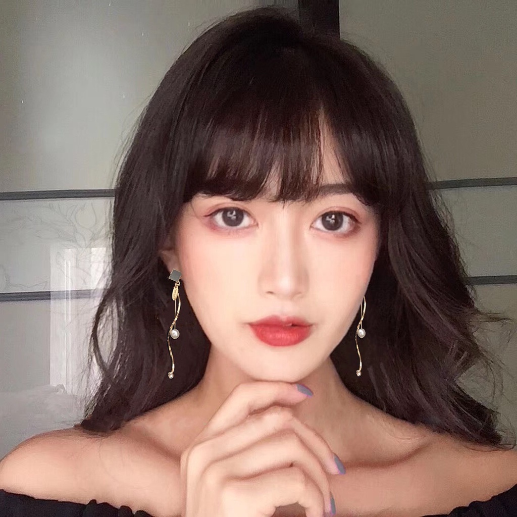 Khuyên tai kẹp không bấm lỗ chốt cố định K169 bằng hợp kim mạ vàng hình vuông dáng dài Leous Accessories