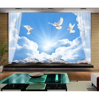 Tranh dán tường cao cấp cửa sổ 3D 02