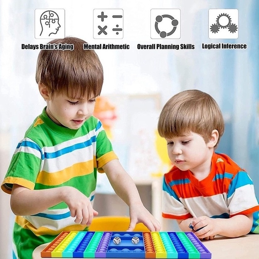 Quà tặng miễn phí  Đồ Chơi Pop It Tiktok bong bóng giải tỏa căng thẳng độc đáo sáng tạo Push Pop Fidget Toy Bubble Rainbow Đồ