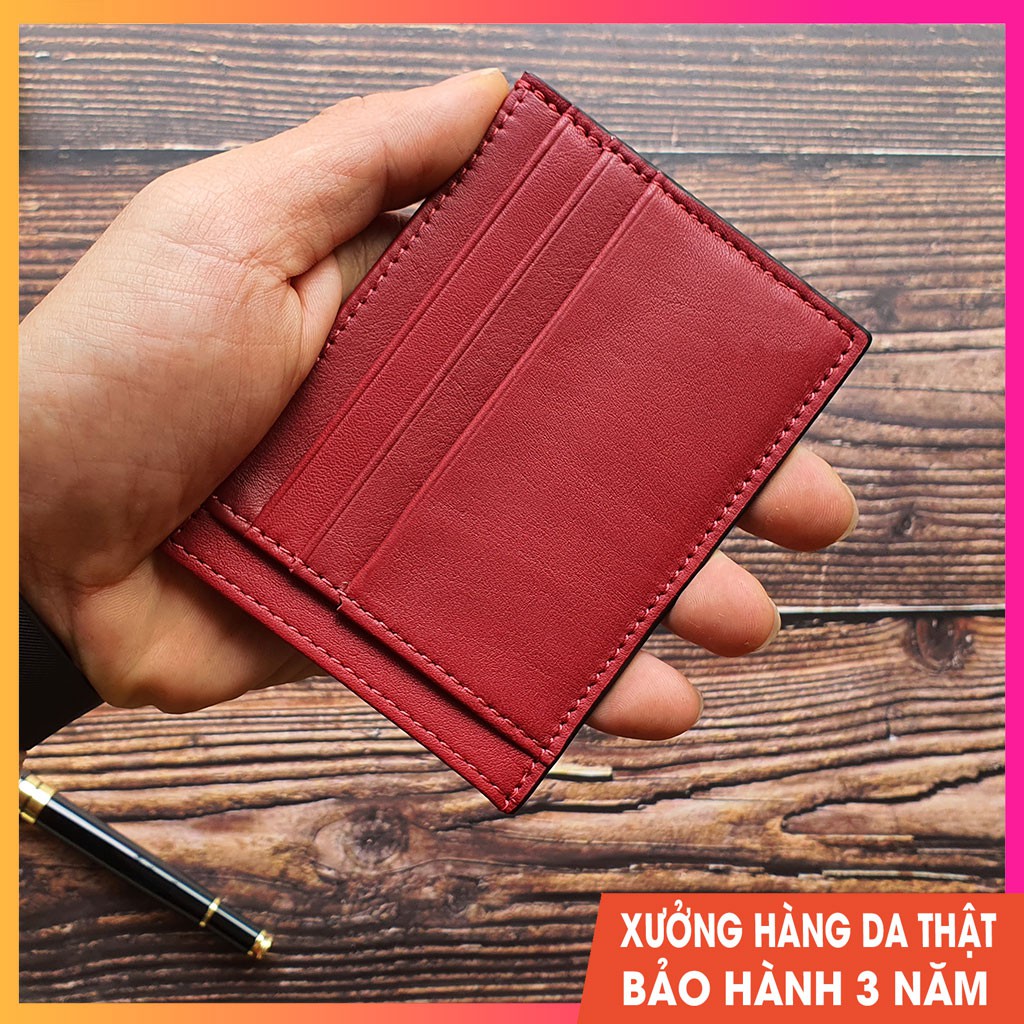 Ví đựng card mini da bò màu 5 ngăn tiện dụng kích thước 8x11 Cm - CH104