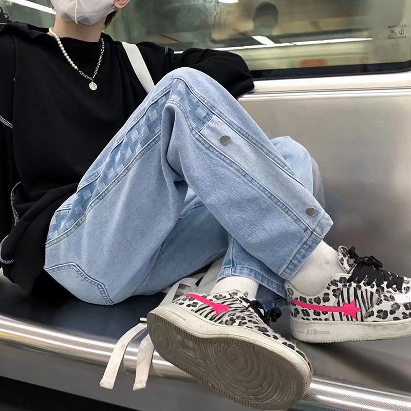 Quần jean ống suông thời trang phong cách đường phố cá tính dành cho cặp đôi