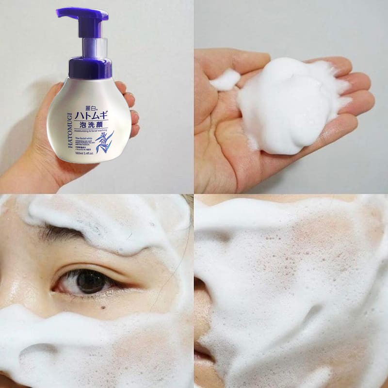 Sữa Rửa Mặt Dưỡng Ẩm HATOMUGI Facial Whip Chiết Xuất Ý Dĩ Nhật Bản - 160ml | BigBuy360 - bigbuy360.vn