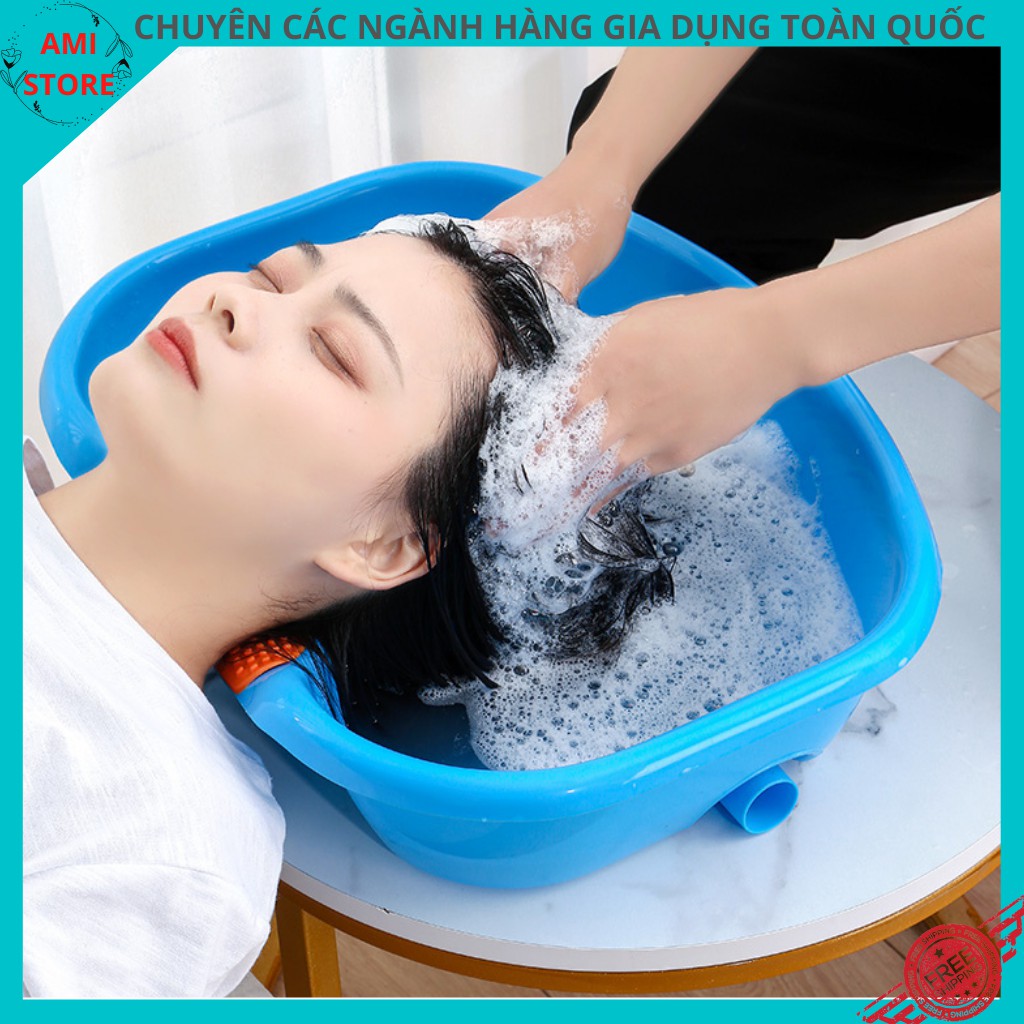 Chậu/thau gội đầu tại giường thư giãn/chăm sóc người bệnh/ phụ nữ sau sinh/ người già không có đệm silicon