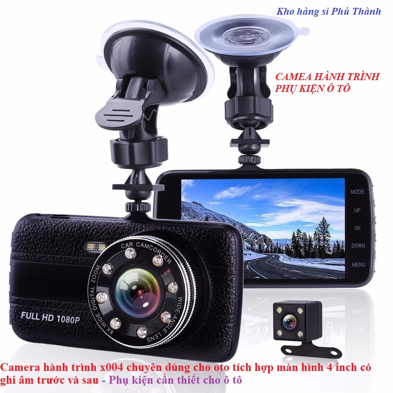 Camera hành trình x004 chuyên dùng cho oto tích hợp màn hình 4 inch có ghi âm trước và sau - Phụ kiện cần thiết cho ô tô