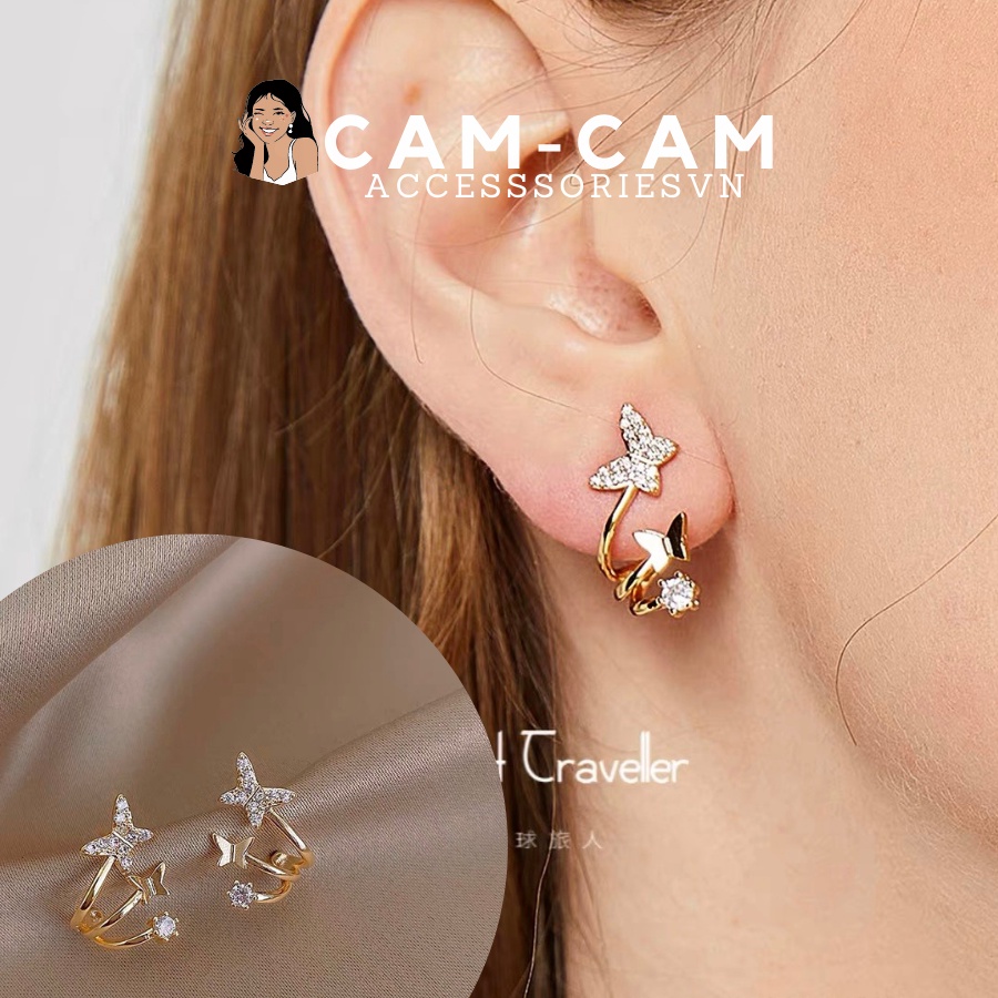 Khuyên tai hình cánh bướm nữ tính Hàn Quốc