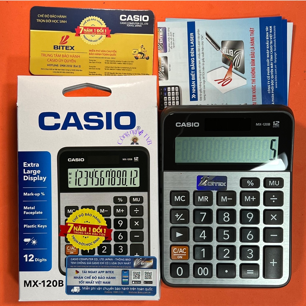 Máy tính Casio MX 120B chính hãng, máy tính để bàn casio MX-120b || Công nghệ TVB