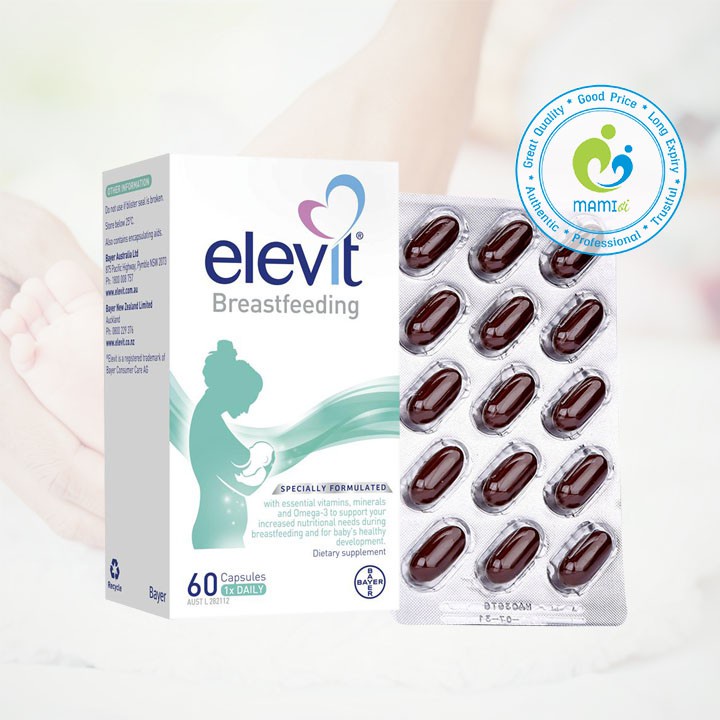 Vitamin tổng hợp (60v) cho phụ nữ sau sinh Elevit Breastfeeding/DHA, Úc