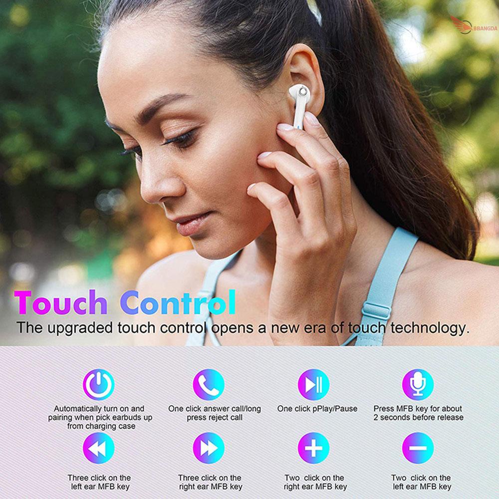 ❤HD-S16 True Wireless BT Headset Sports Earphones Business Earbuds Stereo Touch Control for iPhone Noise Reduction Mini Headphones