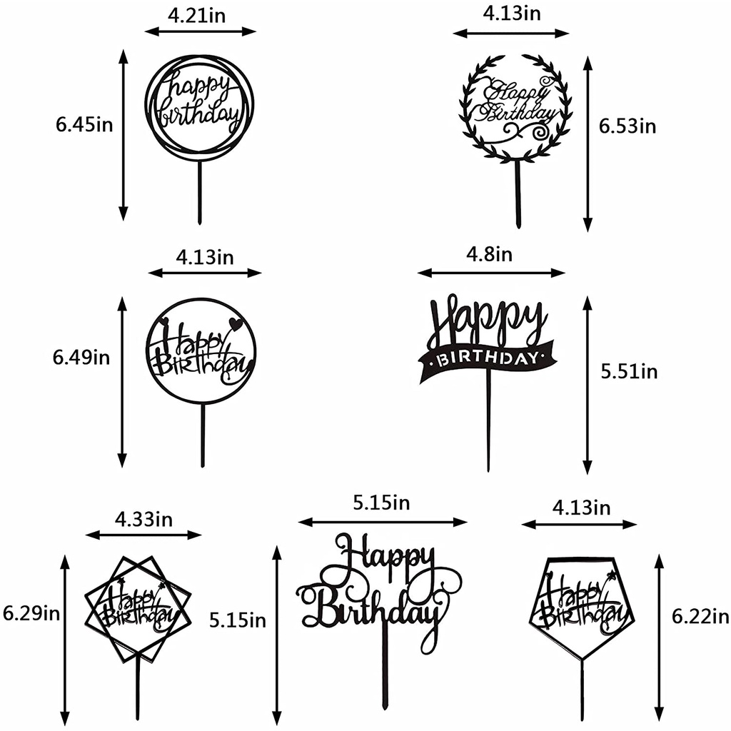 Set 10 Que Cắm Trang Trí Bánh Sinh Nhật Dễ Thương