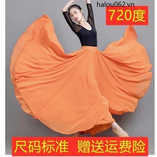 Chân váy chiffon dài 720 độ màu đỏ dùng nhảy múa cổ điển dành cho nữ
