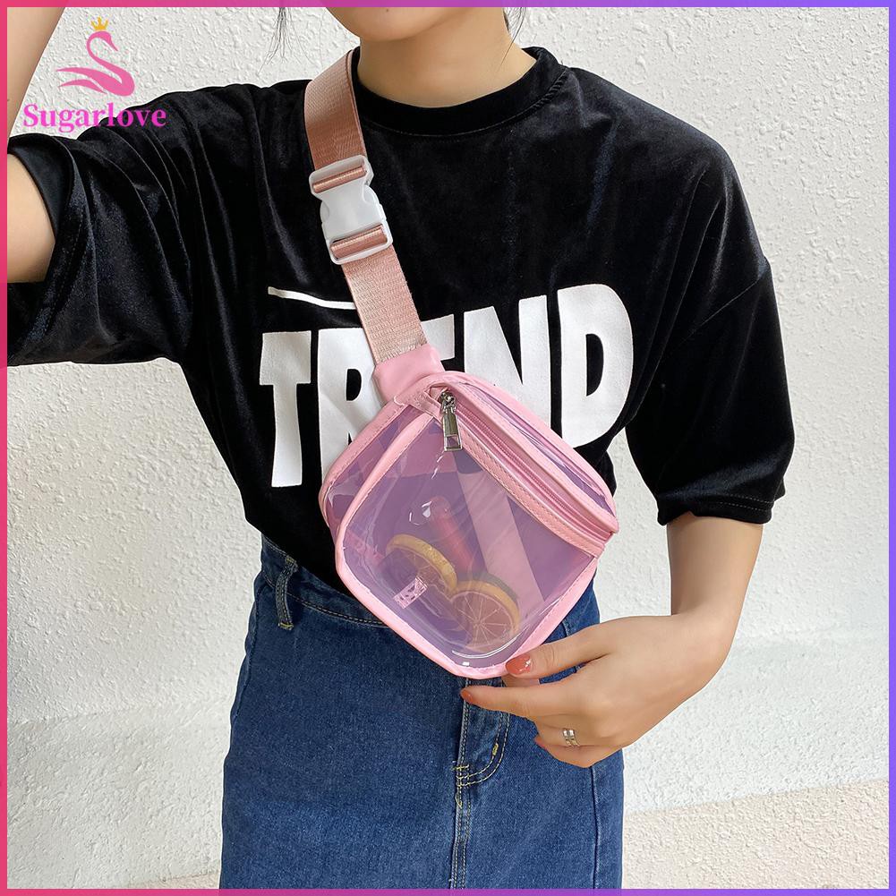 Beautiful❤Chest Waist Belt Bag Women PVC Transparent Fanny Packs Sport Phone Pouch