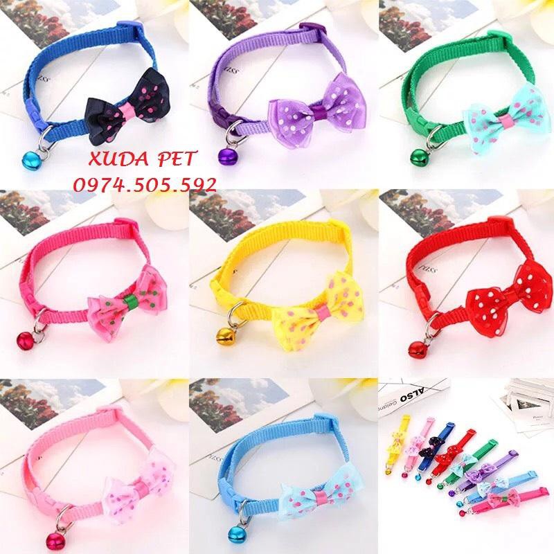 Vòng cổ nơ chuông nhiều màu cho chó mèo Xudapet - XDP01VCN (màu sắc chọn lựa)