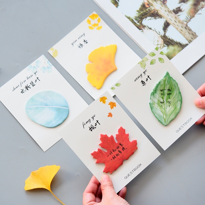 Giấy ghi chú hình chiếc lá dễ thương