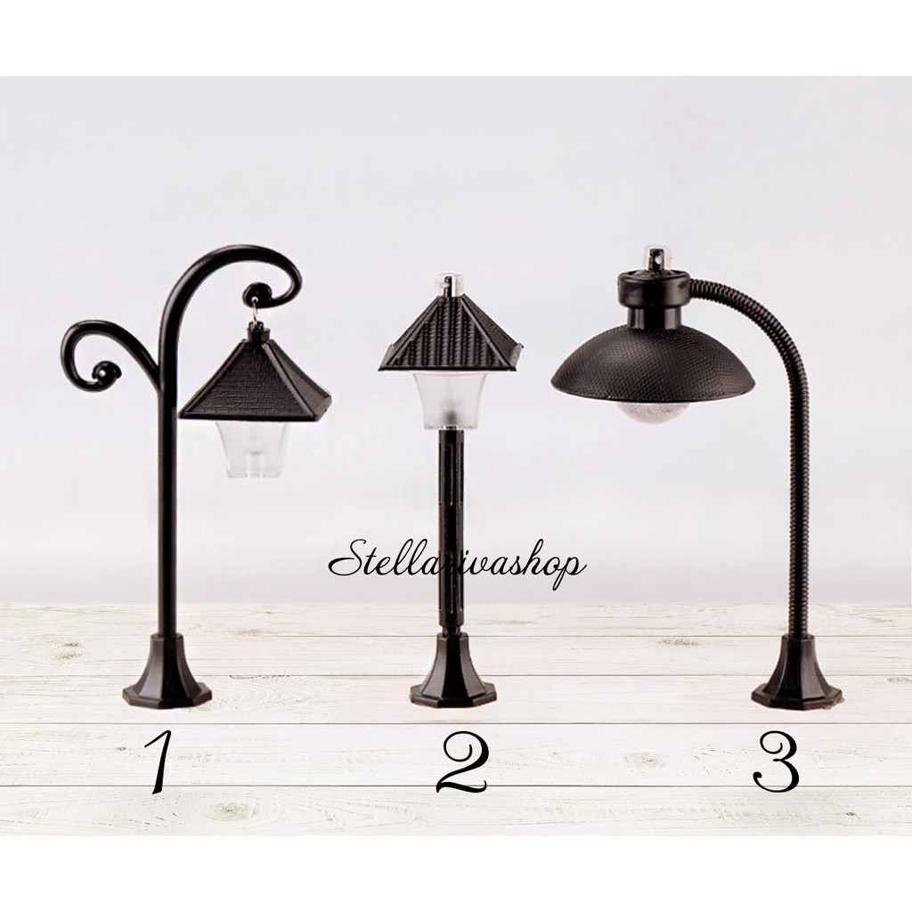 Tiểu cảnh - Đèn Đường Kiểu Lớn sáng 2 màu làm tiểu cảnh terrarium/ mô hình trang trí quà tặng trang trí