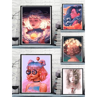 [ORDER] (SẴN D9) Tranh vải canvas tự vẽ theo màu số thứ tự Nàng thơ 2