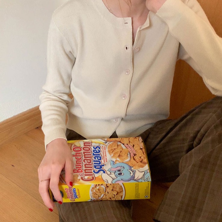 Áo Khoác Len Dệt Kim Màu Trơn 38757 Thời Trang Cho Nữ