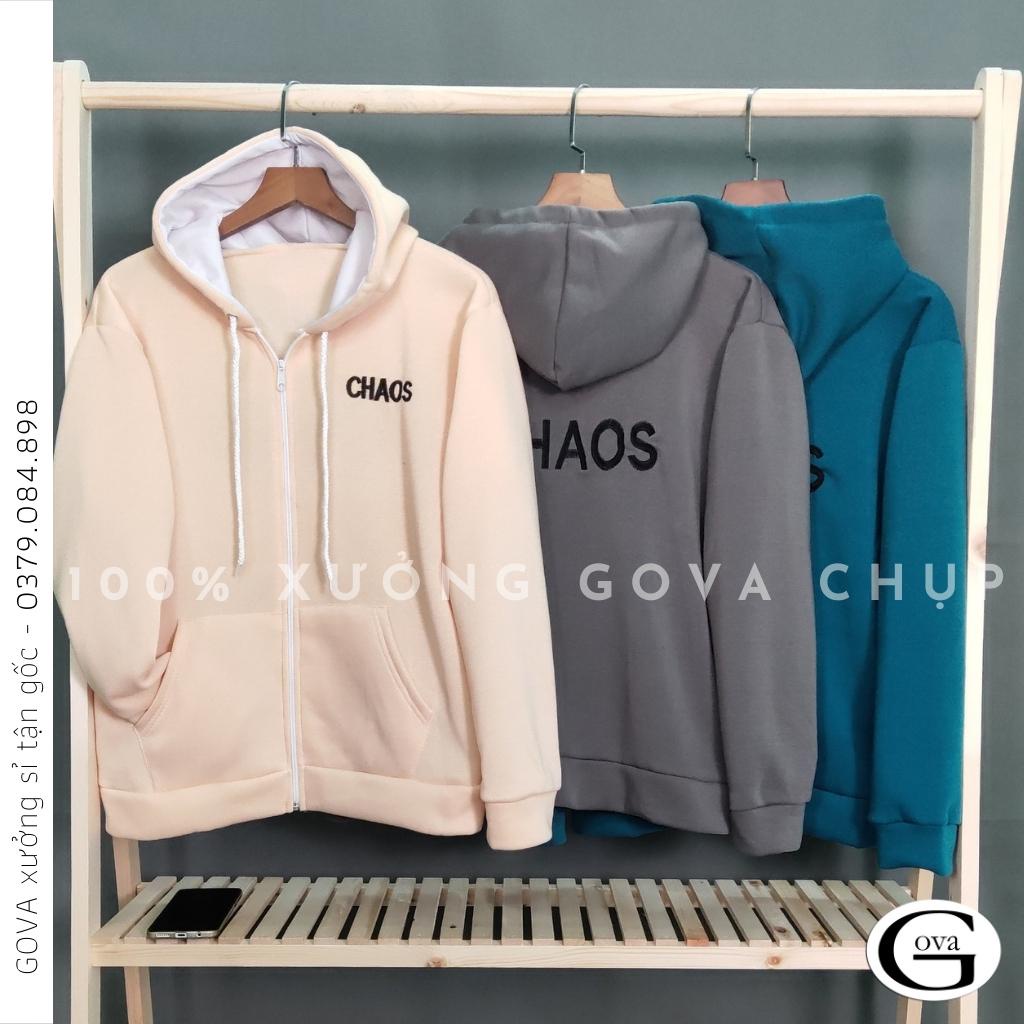 Áo Khoác Nỉ CHAOS Nam Nữ Form Rộng BomberUnisex Chất Vải Nỉ Hình In Đẹp GOVA